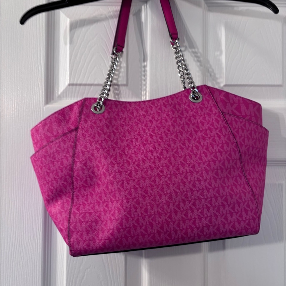 Michael Kors Jet Set Large Signature Logo Shoulder Bag
 Pink - Picture 5 of 16